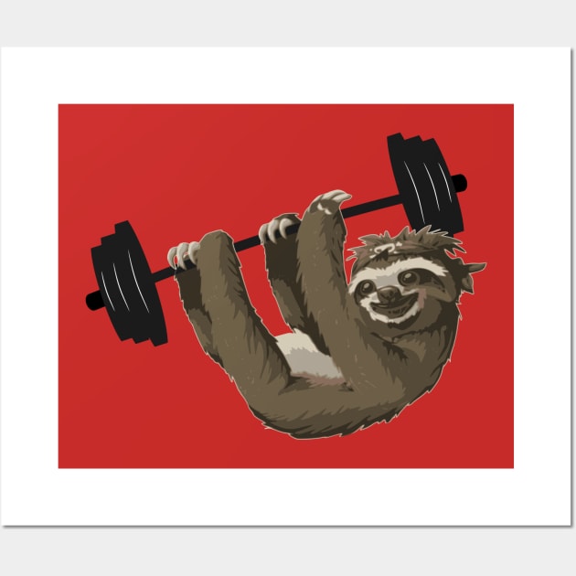 Weightlifting Sloth Wall Art by dgray95